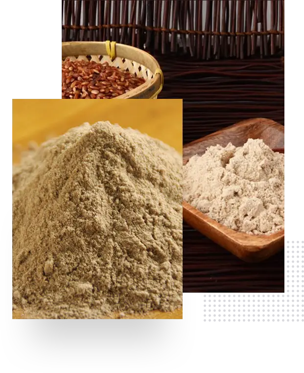 brown rice and rice flour, featuring uncooked grains
