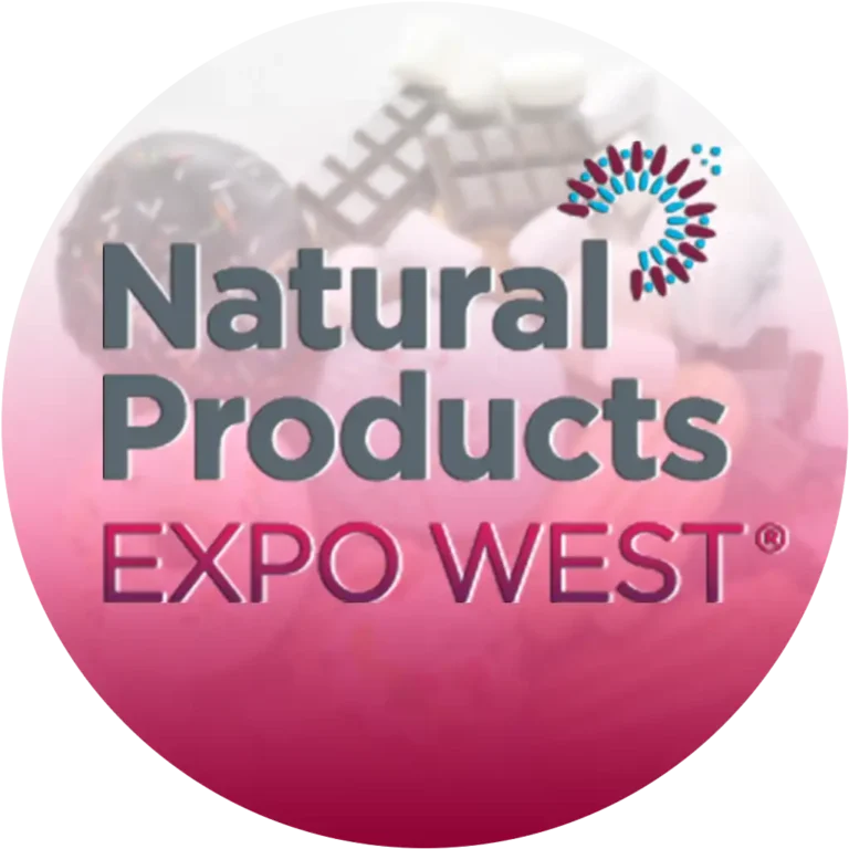 Logo of Natural Products Expo West featuring stylized text and colorful graphics